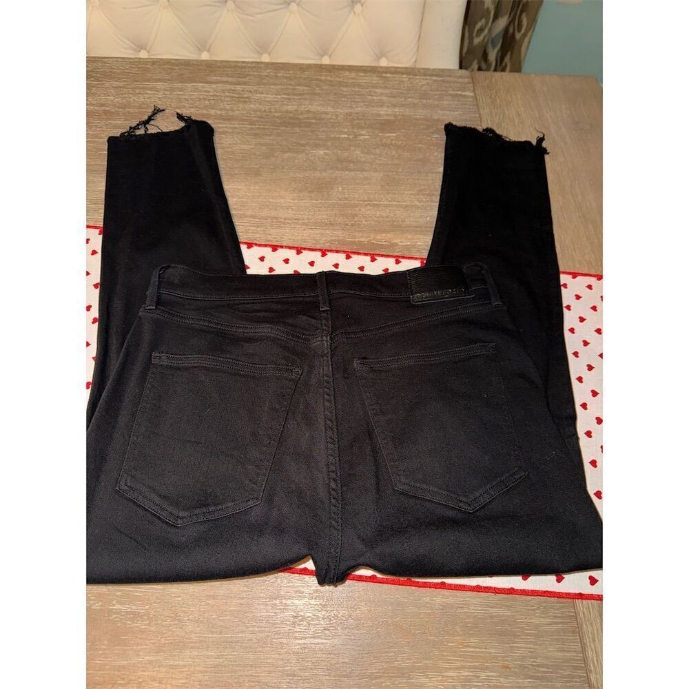 Aritzia‎ Denim Forum Lola High Rise Skinny Crop Jeans Black Size 31 - Picture 7 of 8